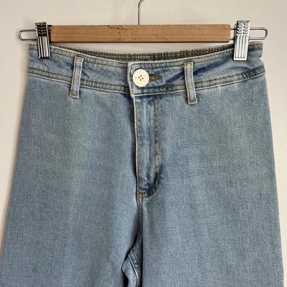 Zara Women's Size US 13-14 Years Old High Waisted Wide Flare Leg Jeans Pants - Picture 3 of 9